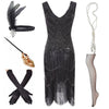 Vestido Vintage 1920s Negro Mate