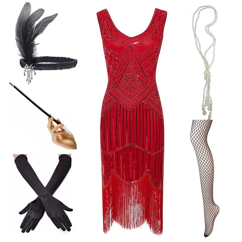 Vestido Rojo De La Vendimia 1920