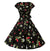 Vestido Vintage 1950s Cerezas Negras
