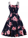 Vestido Vintage 1950s Rosas Rojas