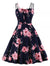 Vestido Vintage 1950s Rosas Rojas