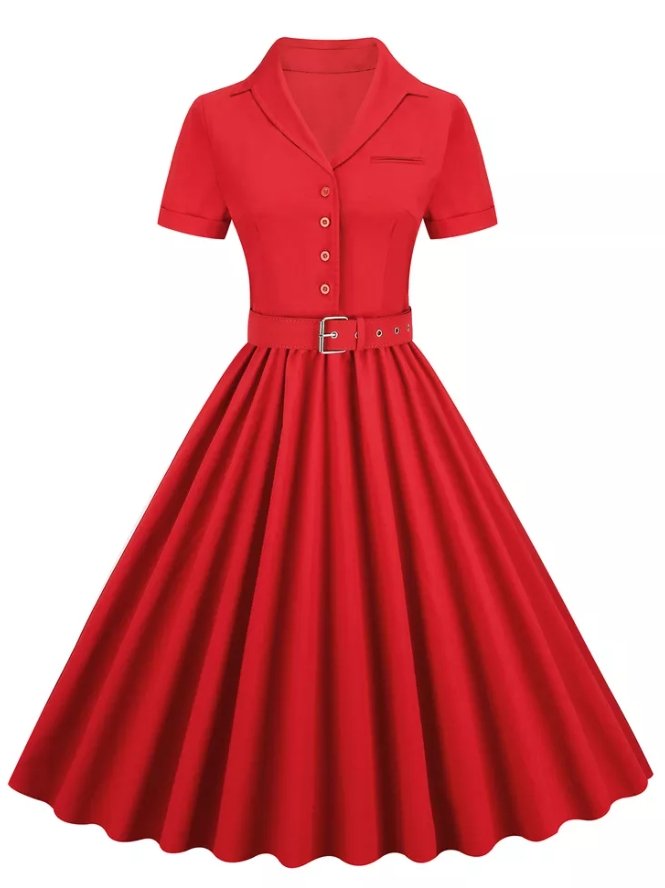 Vestido Rojo Vintage 1950