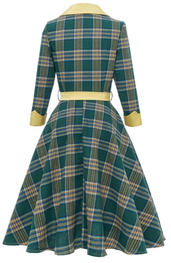 Vestido 3/4 Vintage A Rayas