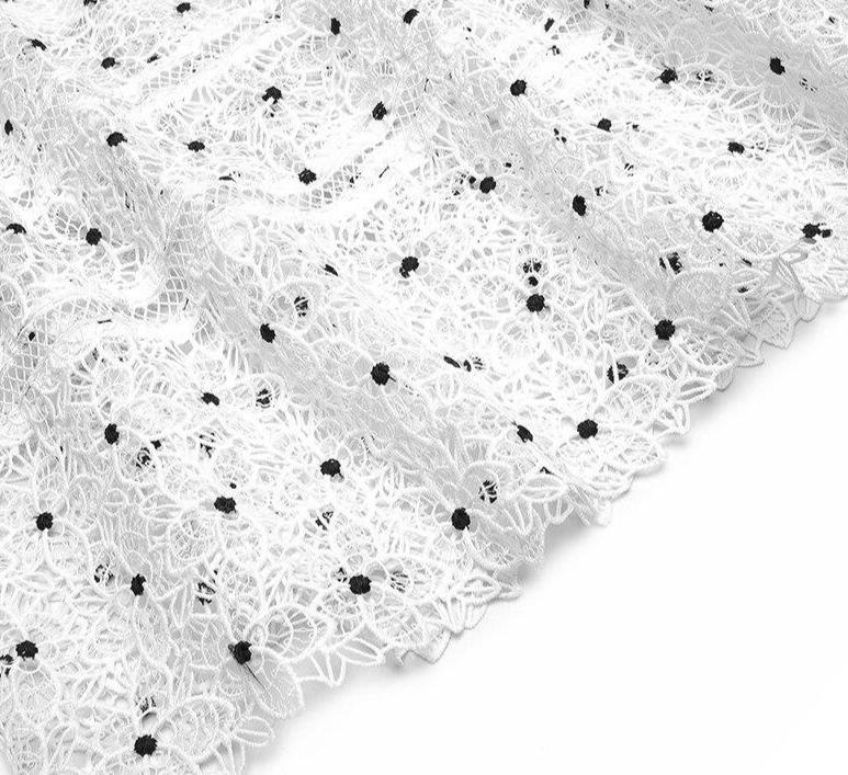 Vestido Vintage 40s Blanco Lunares