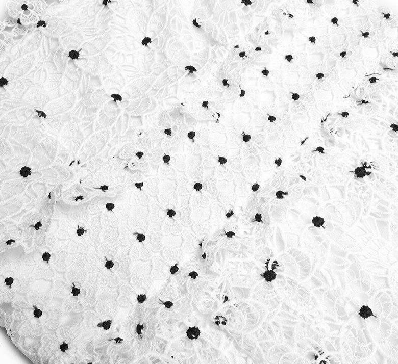 Vestido Vintage 40s Blanco Lunares