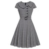 Vestido Vintage 50 Gris Manga Corta