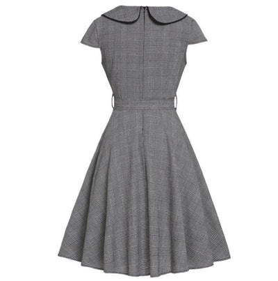 Vestido Vintage 50 Gris Manga Corta