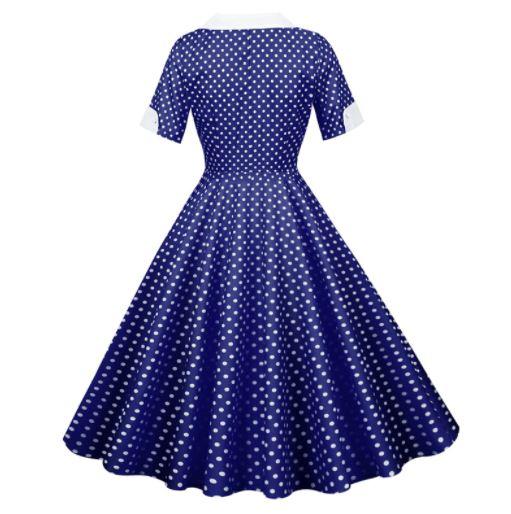 Vestido Vintage 50s Lunares Azul