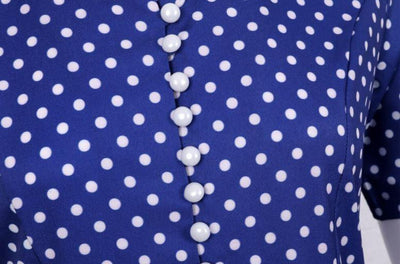 Vestido Vintage 50s Lunares Azul