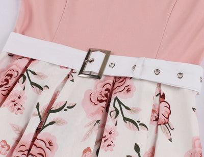 Vestido Vintage 50s Talla Grande Rosa