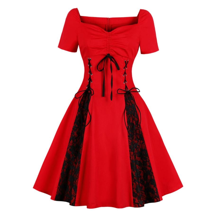 Vestido Rojo Vintage 50s Talla Grande