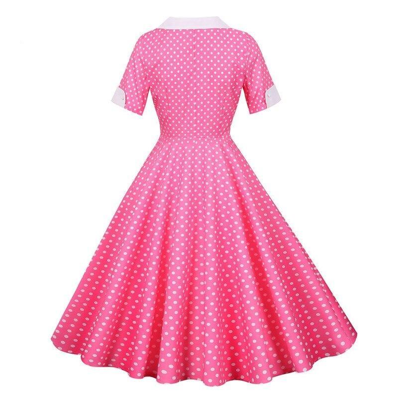 Vestido Vintage 50s Lunares Rosa