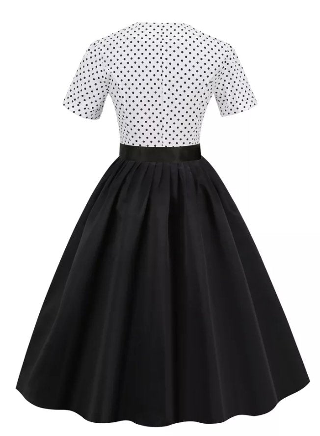 Vestido Vintage 60s Blanco Y Negro