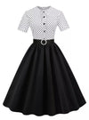 Vestido Vintage 60s Blanco Y Negro