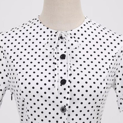 Vestido Vintage 60s Blanco Y Negro