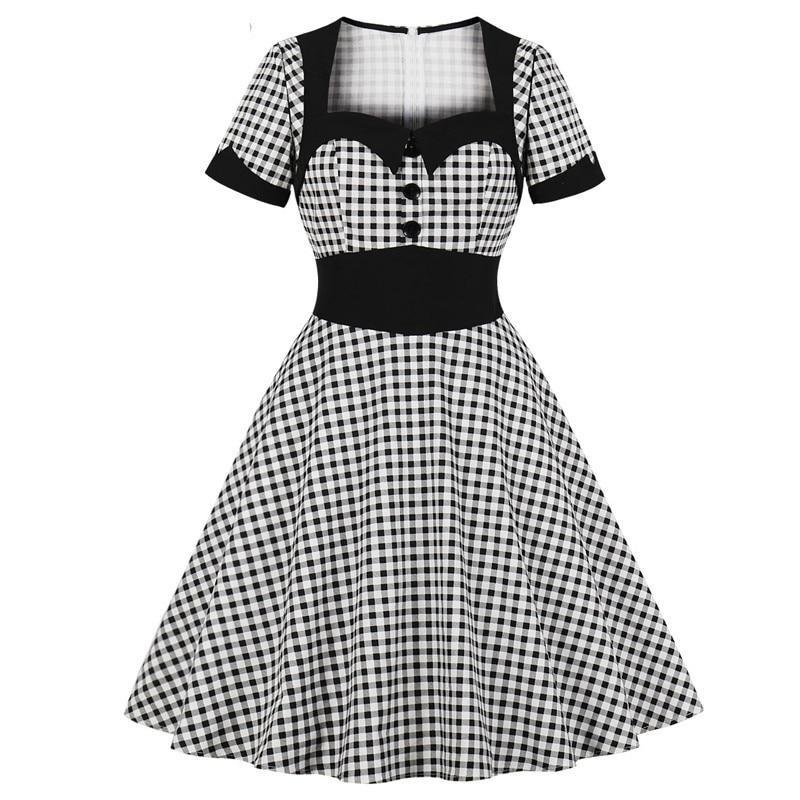 Vestido A Cuadros De Época