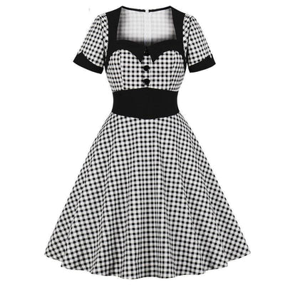 Vestido A Cuadros De Época
