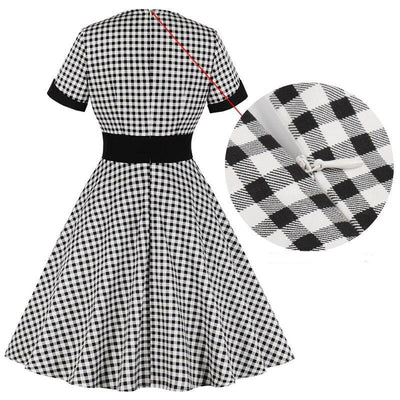 Vestido A Cuadros De Época