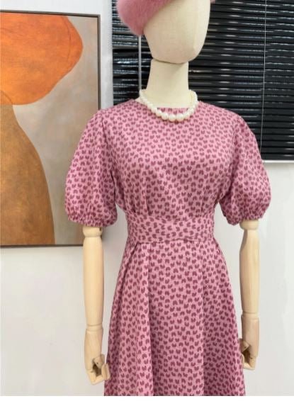 Vestido Rosa De La Década De 1940