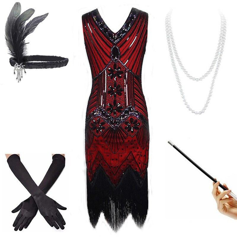 Vestido Vintage 20s Rojo