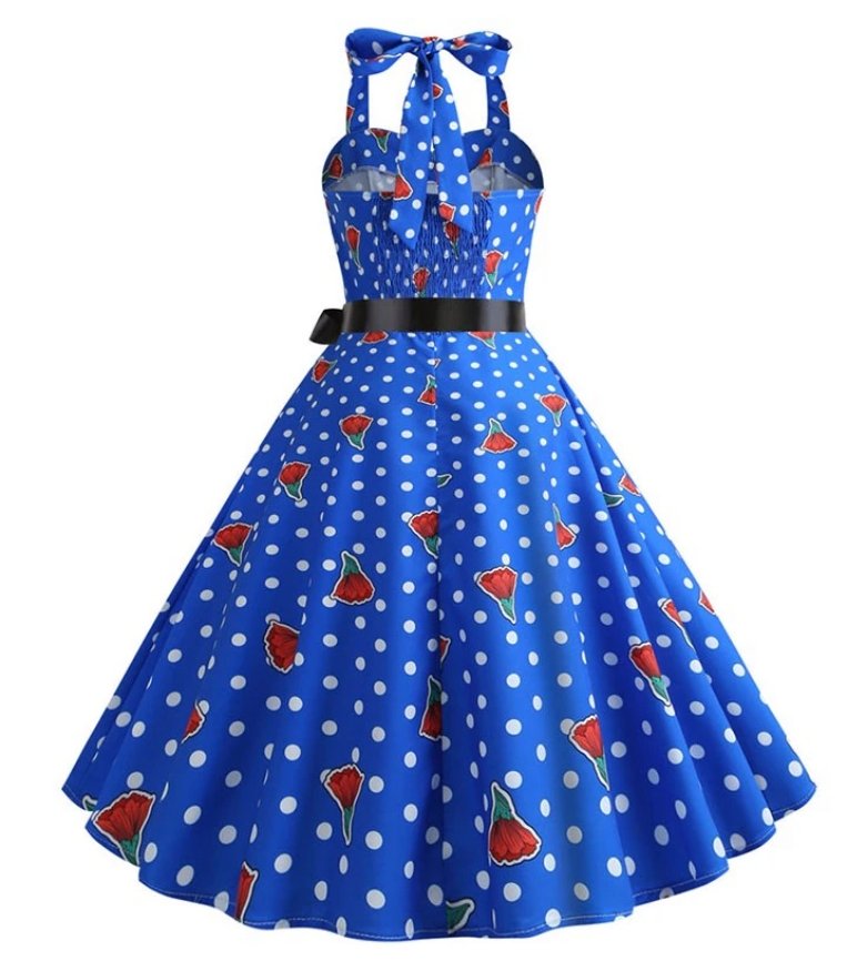 Vestido Vintage Con Hombros Descubiertos De Los Años 50