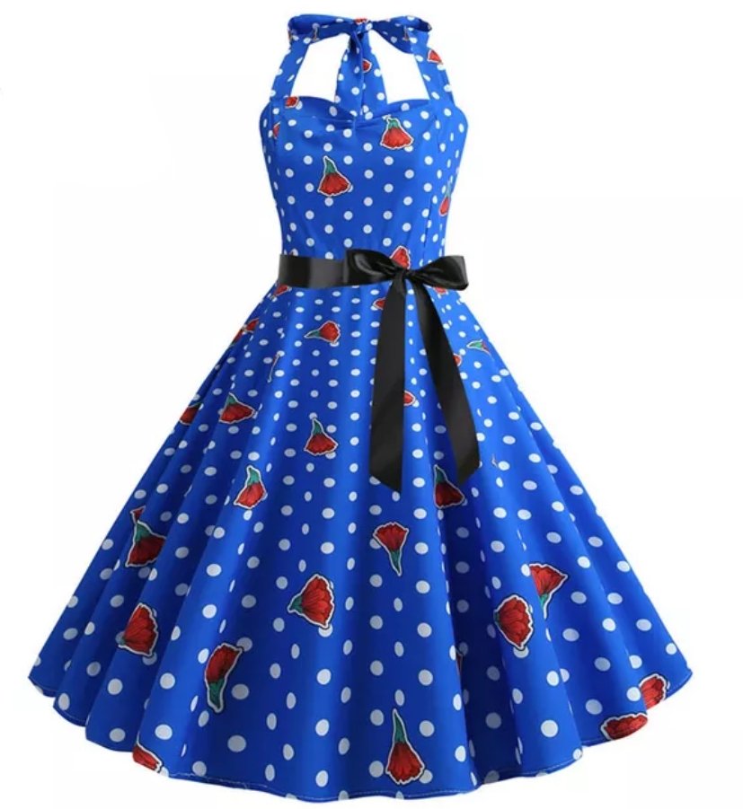 Vestido Vintage Con Hombros Descubiertos De Los Años 50