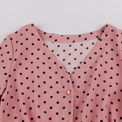 Vestido Vintage De Los Años 50 Con Mangas Largas.