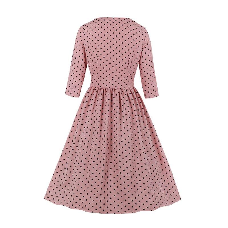 Vestido Vintage De Los Años 50 Con Mangas Largas.