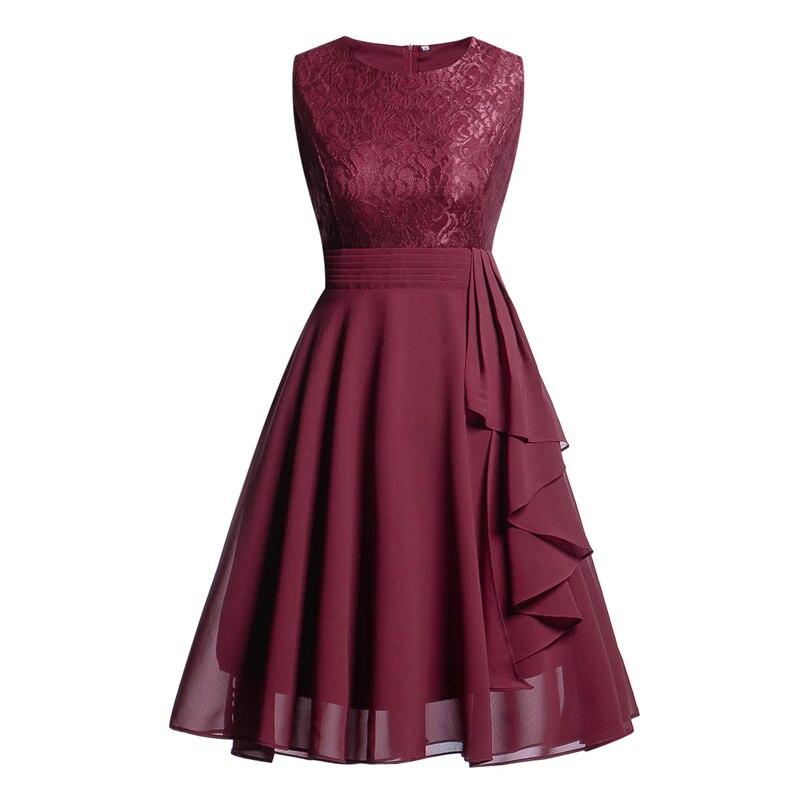 Vestido De Noche Vintage Años 50 Burdeos