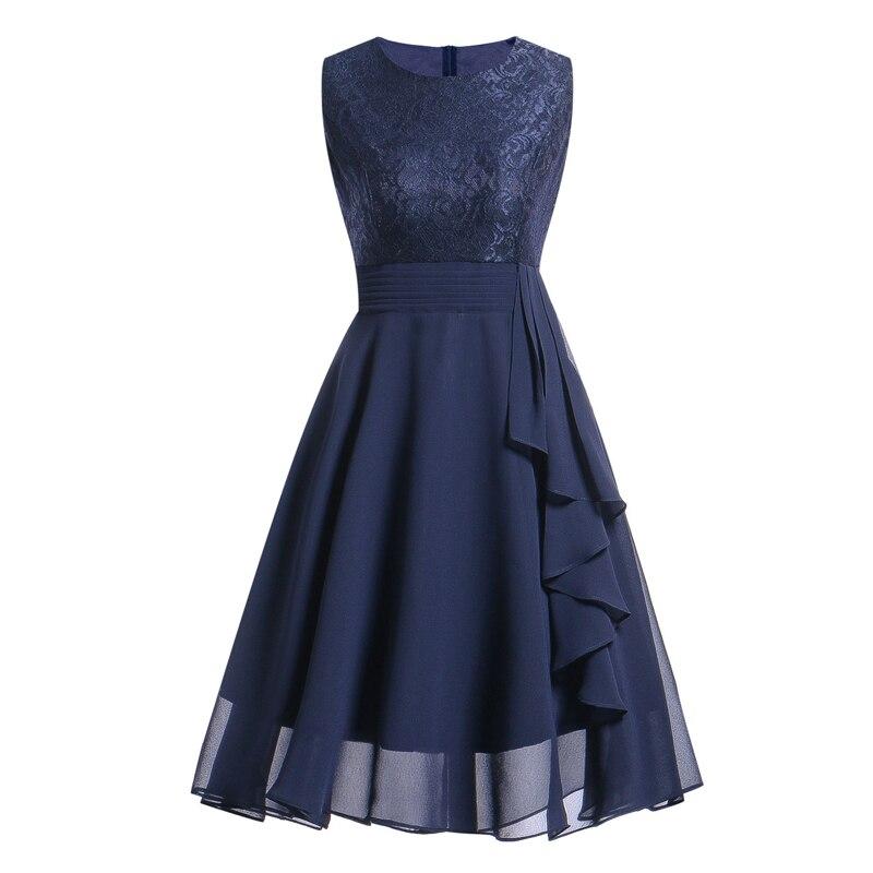 Vestido De Noche Vintage De Los Años 50 Azul Marino