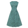 Vestido Vintage 1950s Verde Lunares Negros