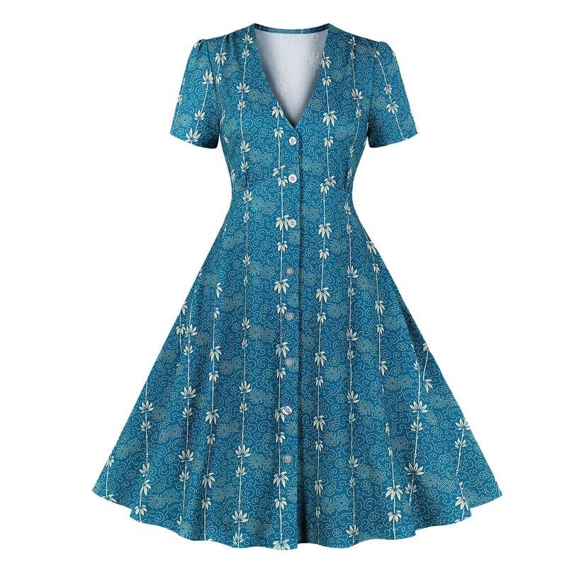 Vestido Country Azul Vintage 60s