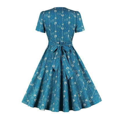Vestido Country Azul Vintage 60s