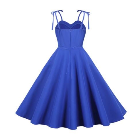 Vestido Chic 60s Vintage Azul