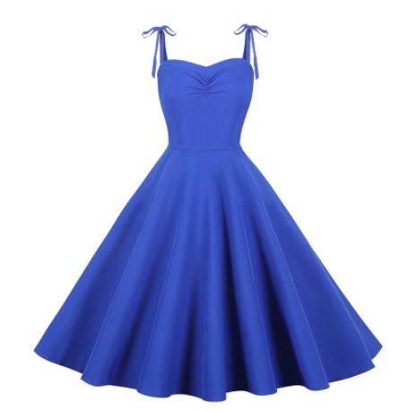 Vestido Chic 60s Vintage Azul