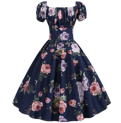 Vestido Vintage 60s Rosas