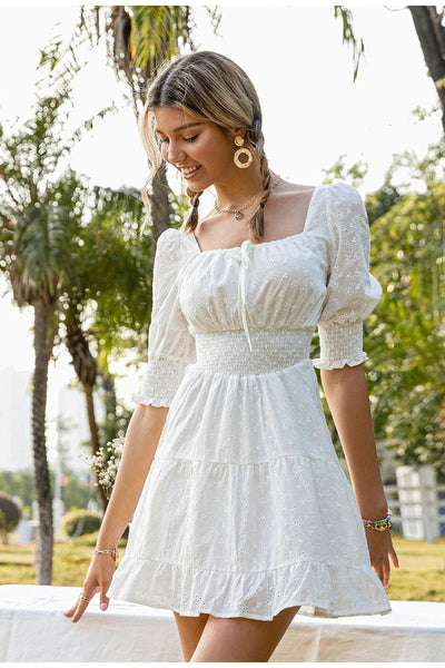Vestido Vintage Con Bordado Inglés
