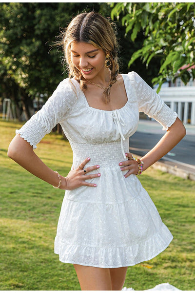 Vestido Vintage Con Bordado Inglés