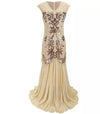 Vestido Vintage Art Déco Beige Años 20