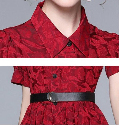 Vestido De Diseñador Vintage De Los Años 40 Rojo