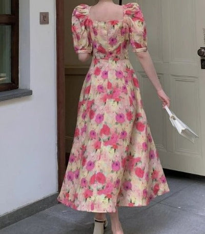 Vestido Floral De La Década De 1940