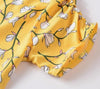 Vestido Vintage Floral Años 40 Amarillo