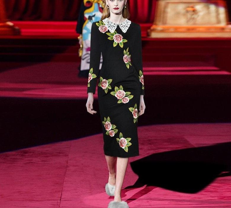 Vestido Vintage De Rosas Grandes De Los Años 40