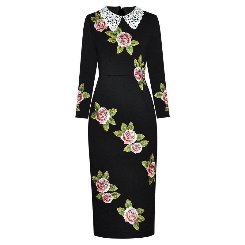 Vestido Vintage De Rosas Grandes De Los Años 40