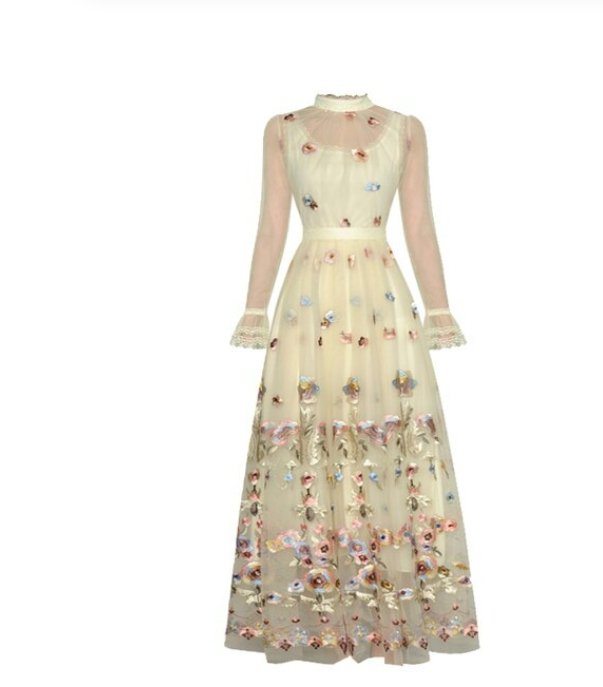 Vestido Largo Champán Vintage Años 40