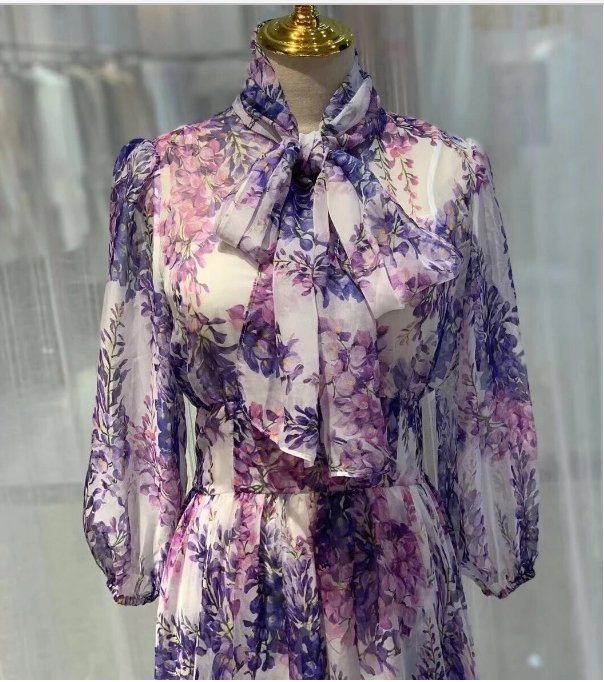 Vestido Largo Vintage Lavanda De 1940