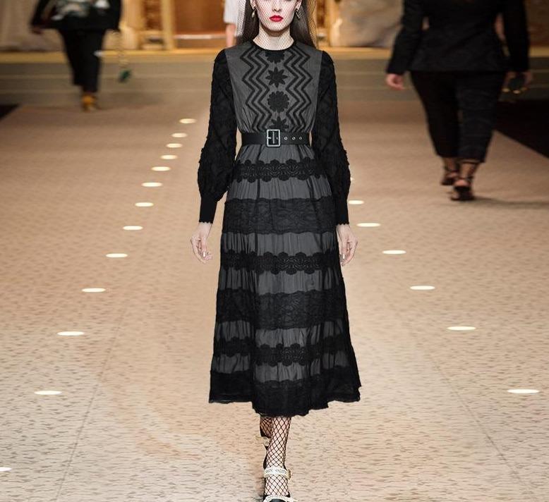 Vestido Vintage 40s Manga Farol