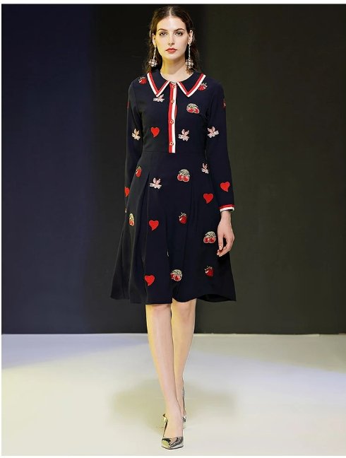 Vestido De Noche Vintage Azul Marino De Los Años 40