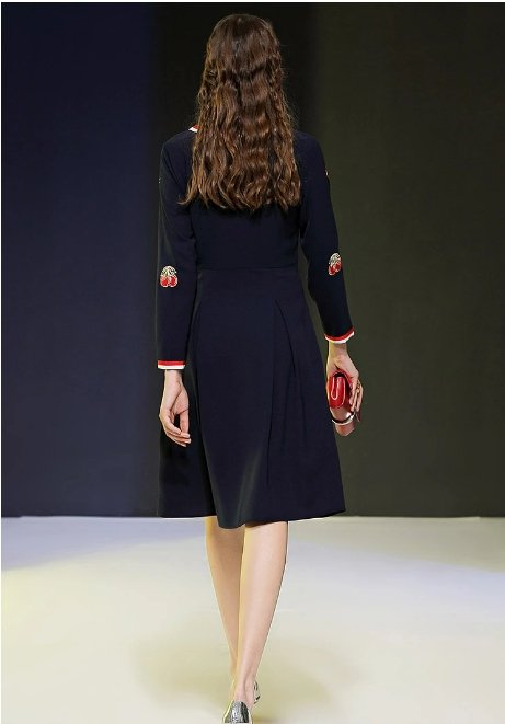 Vestido De Noche Vintage Azul Marino De Los Años 40