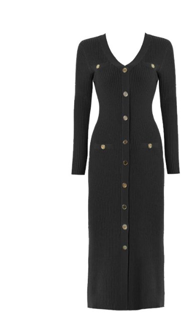 Vestido Ajustado Negro De La Década De 1940